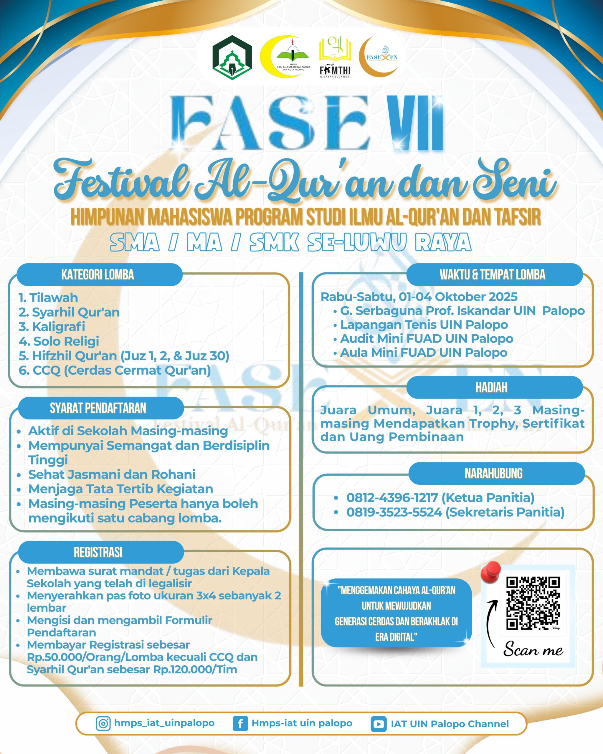 Coming Soon Fase VII, Festival Alquran & Seni oleh HMPS IAT FUAD UIN Palopo