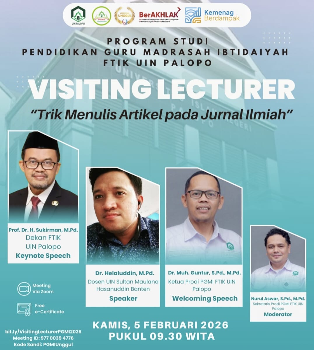 Visiting Lecturer PGMI FTIK UIN Palopo: Kupas Tuntas Trik Publikasi Jurnal Ilmiah