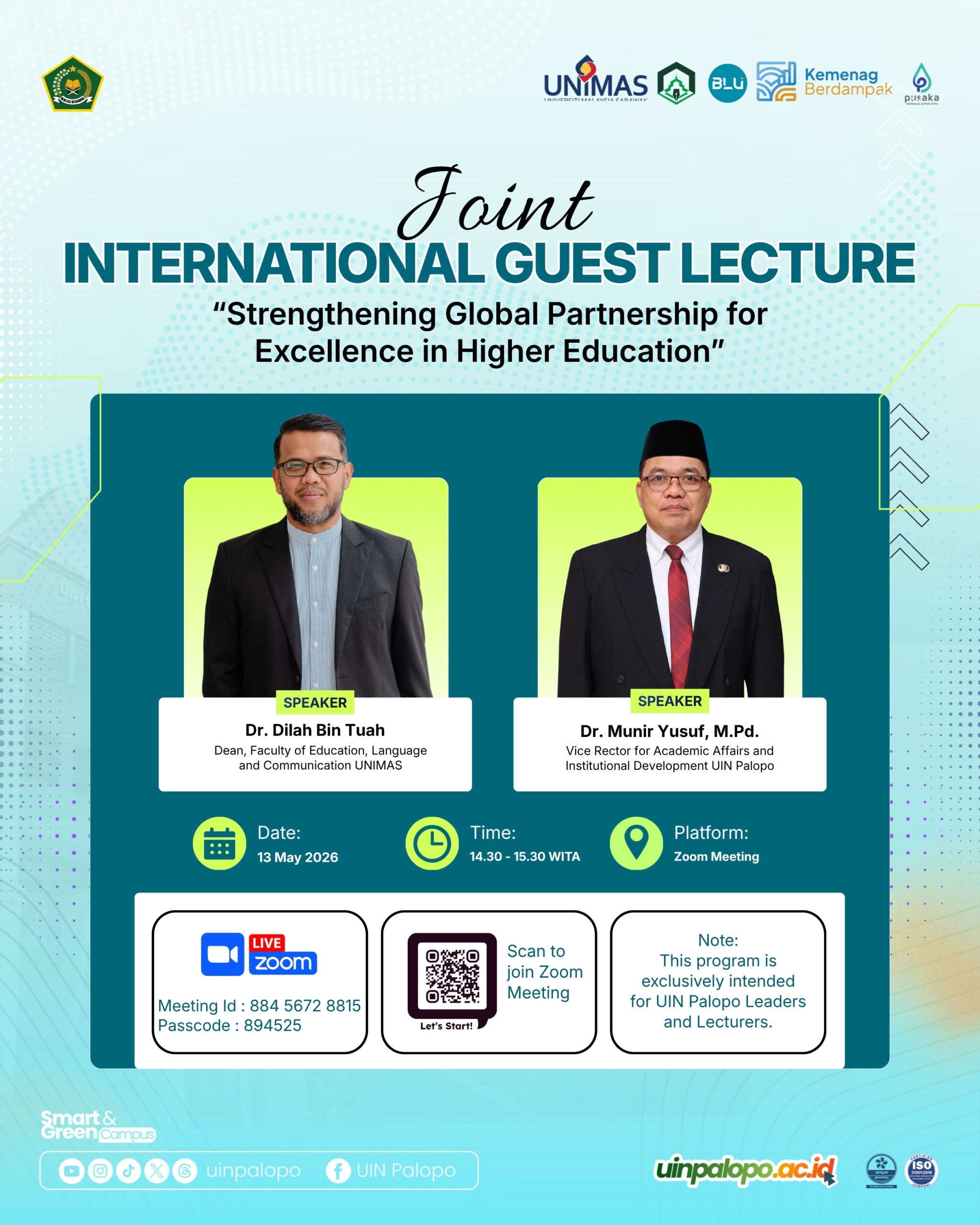International Guest Lecture UIN Palopo–UNIMAS Bahas Mobilitas Mahasiswa dan Riset Bersama