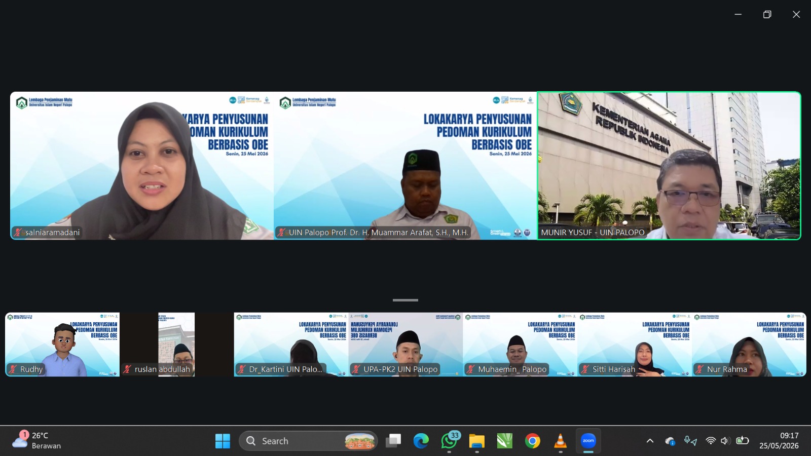 UIN Palopo Perkuat Transformasi Akademik melalui Penyusunan Pedoman Kurikulum OBE Berstandar Global