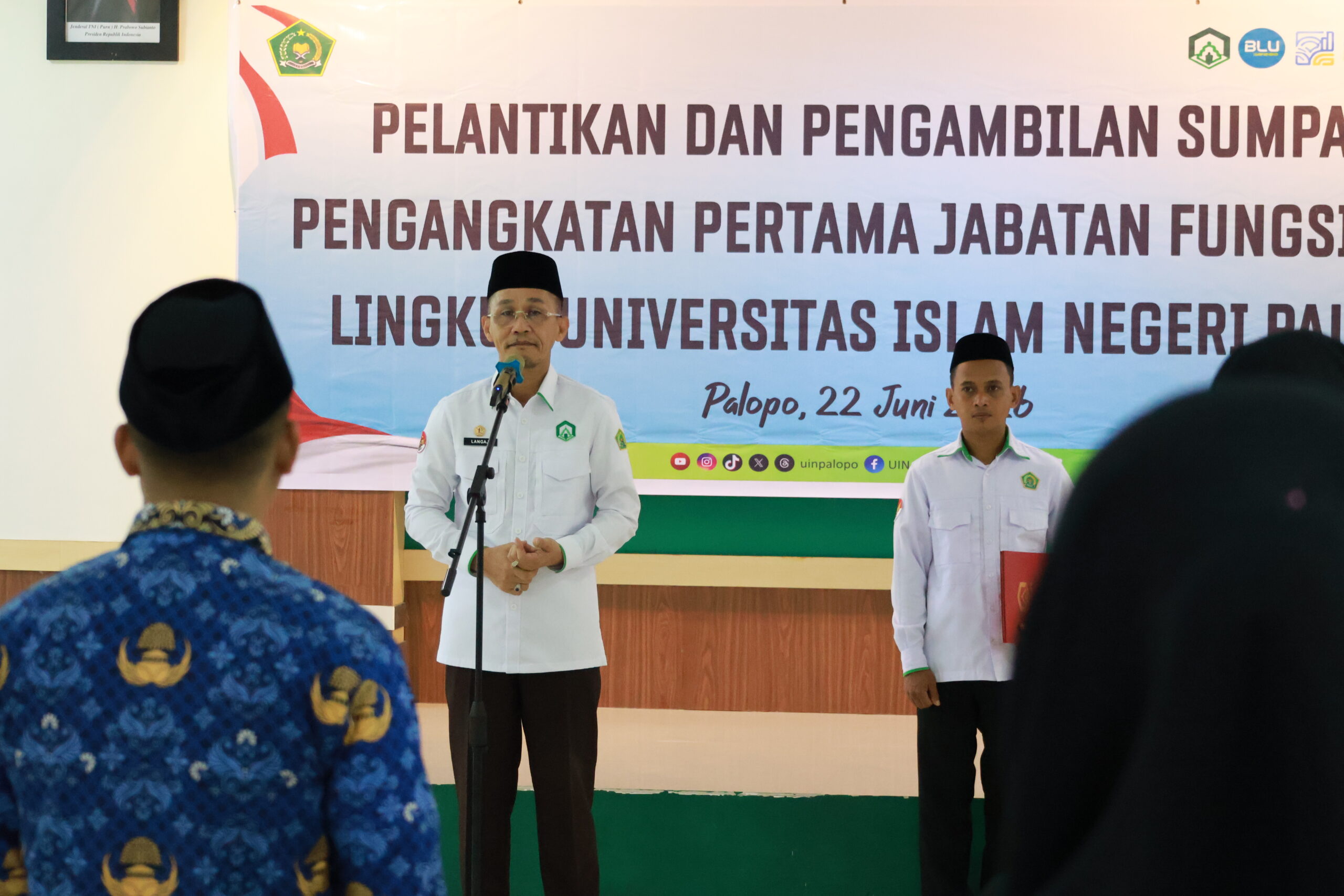 Rektor Tekankan Integritas dan Disiplin pada Pelantikan Jabatan Fungsional ASN UIN Palopo